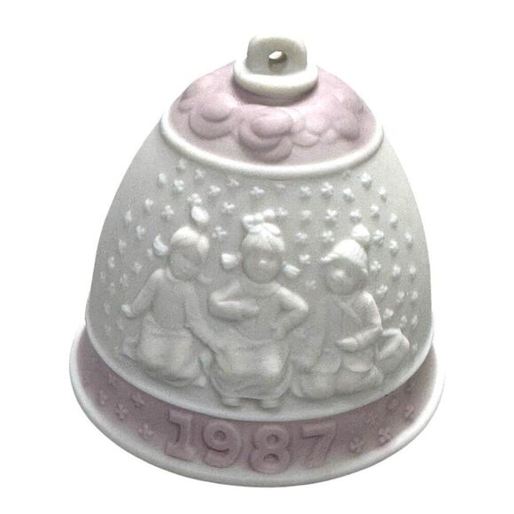 Vintage Lladro 1987 Holiday Porcelain Bell Ornament Collectible In Original Box - Picture 4 of 8